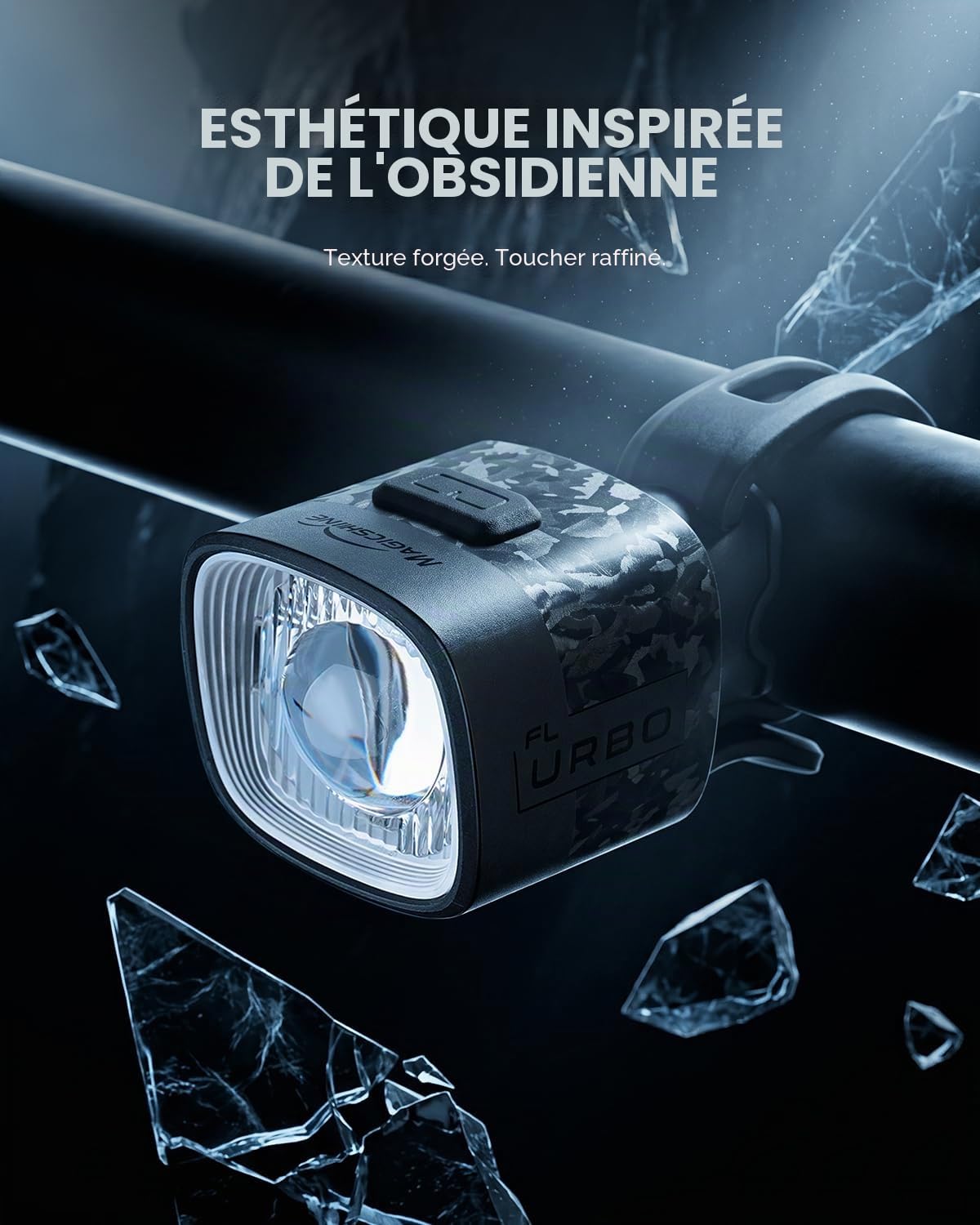 Magicshine Éclairage vélo ultraléger URBO FL 48g, Phare Avant Ultra-Lumineux pour Les trajets urbains et Le Cyclisme sur Route, étanche IPX6, Fixation Rapide, Batterie 900 mAh, autonomie de 14,5 h