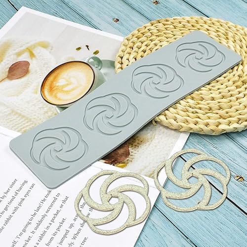 Molde de patrón geométrico, molde en espiral hueco 3D de silicona para fondant para decoración de pasteles, cupcakes, alimentos (B_11.32 x 2.88 x