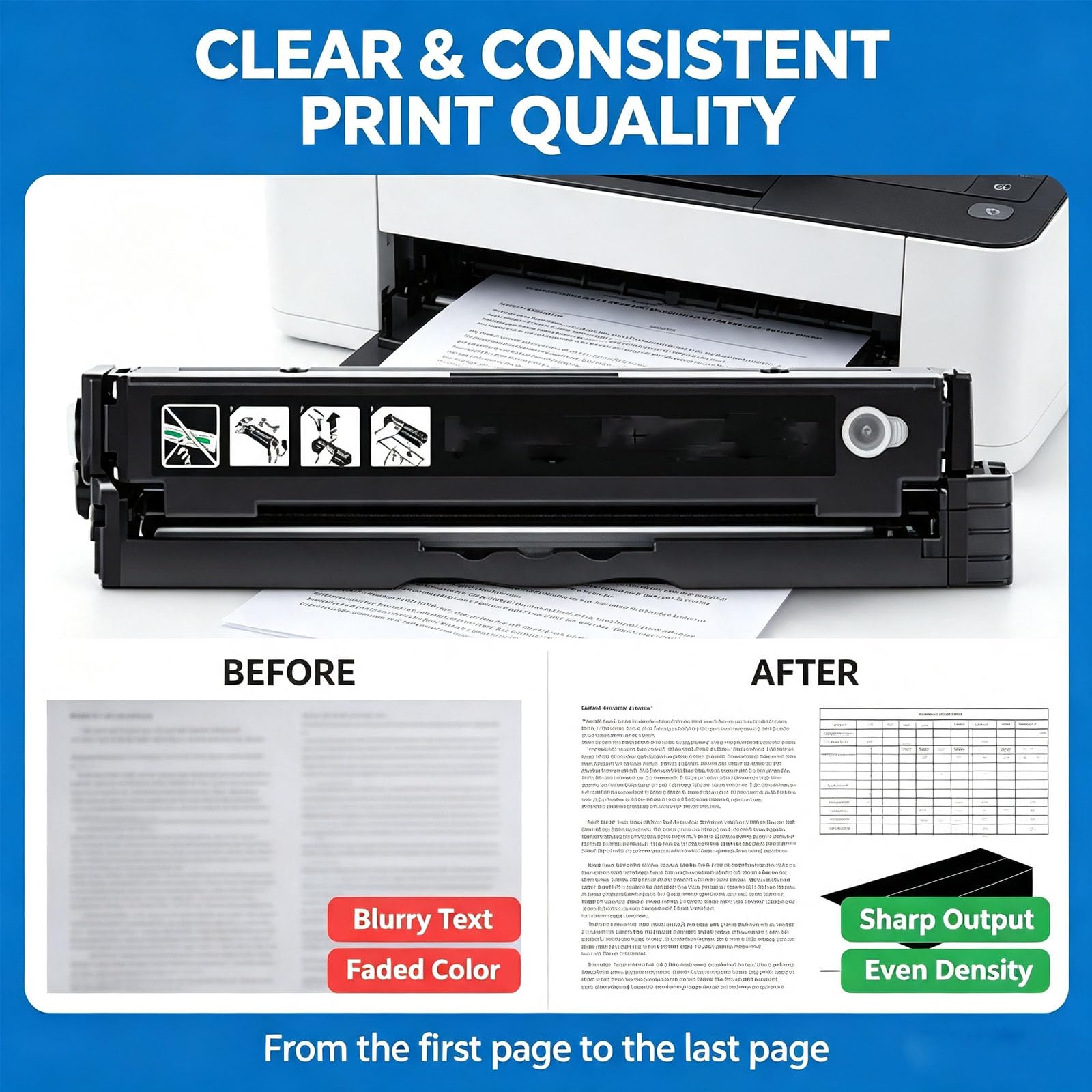 Cartuccia di toner Phaser 6022N1/6020 di ricambio compatibile con stampanti WorkCentre 6027NI/6025, fino a 1400 pagine, colori vibranti, chip incluso (confezione 4/nero/blu/rosso/giallo) | ,4 pieces