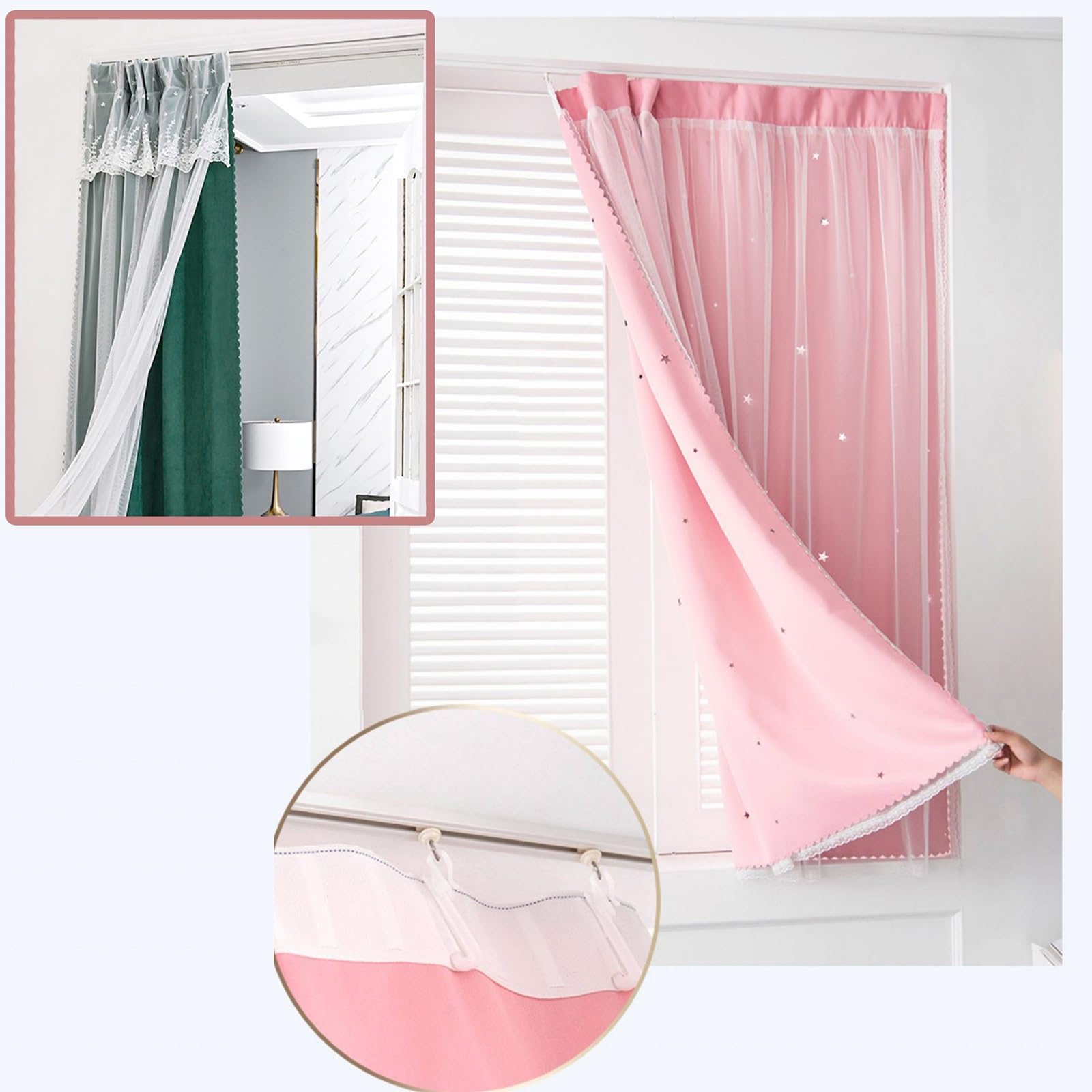 Riel autoadhesivo para montaje en pared, sin taladro, para armarios de habitaciones y puertas de baño, 250 cm (2 x 125 cm)
