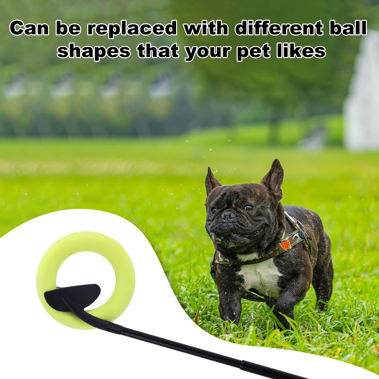 Retractable Dog Ball Thrower with 3 Replacement Balls, Manual Dogs Fetch Toy Thrower Stick - Image 4