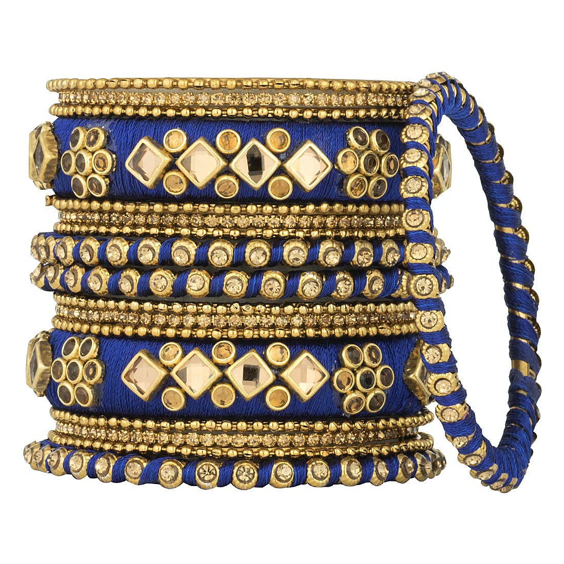 Peora Silk Thread Stone Studded Chuda Bangle Set Navratri Gift for Women (2.8 inch) (B099S6B78W) Amazon Price History, Amazon Price Tracker