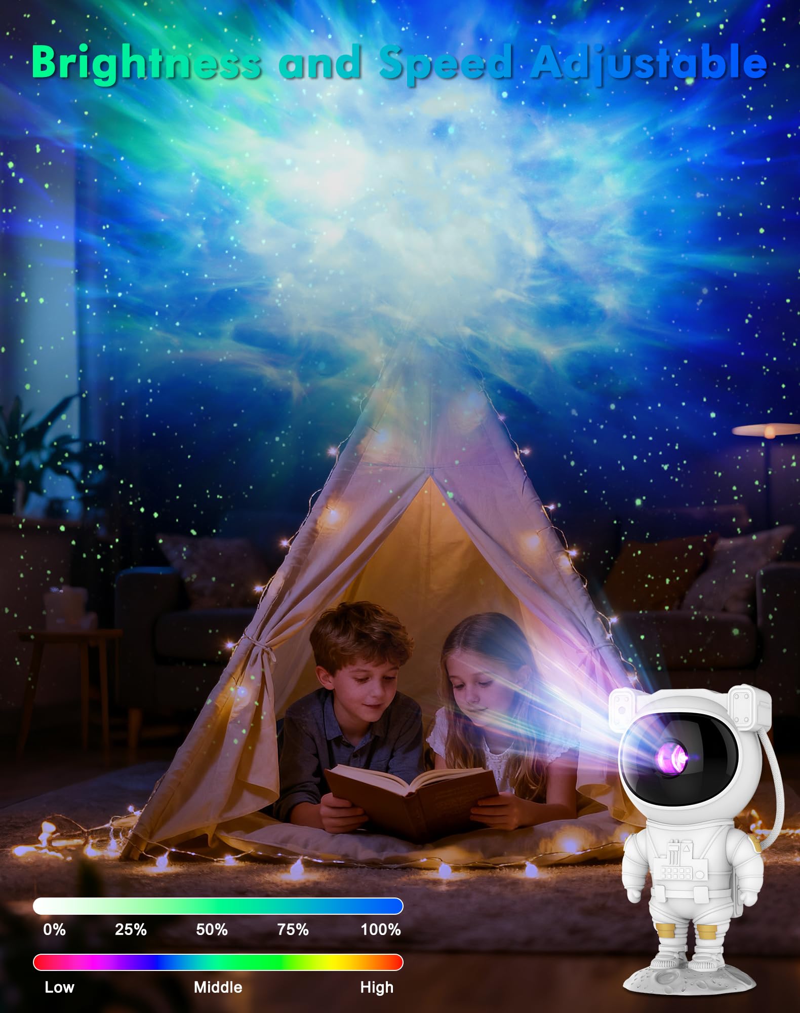Proiettore Stelle Soffitto, Proiettore Galaxy Astronauta Luce Notturna Cielo Stellato con Nebulosa,Timer e Telecomando,Lampada Stellata per Camera da Letto,Regalo per Bambini