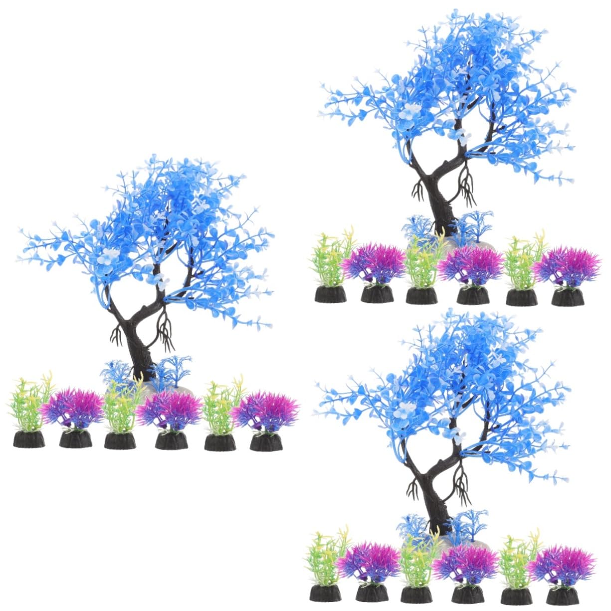 Cabilock 3 Set Decorazione Simulata Di Acquatica Fake Plants Aquarium Ornamenti Del Serbatoio Di Pesce Piccolo Alto Decorazioni Per Acquari Decorazione Dell'acquario Plastica 7 Pezzi*3