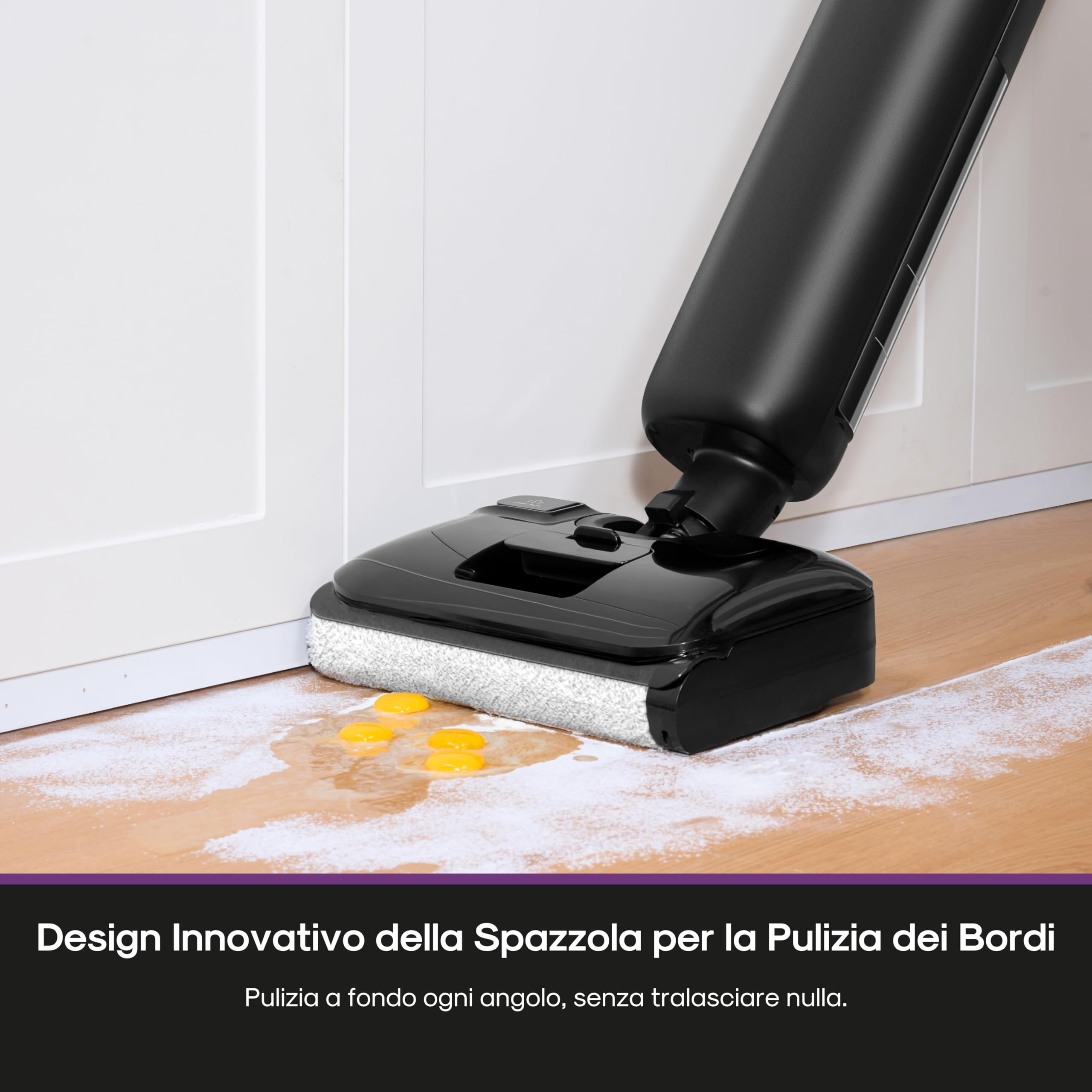 EUREKA FloorShine 460 Aspirapolvere e Lavapavimenti Senza Filo Autoasciugatura,Design Ultra-Piatto 8,8 cm,Inclinazione 180°,Pulizia 4-in-1,Serbatoi 600 ml,Animali Domestici,Nero