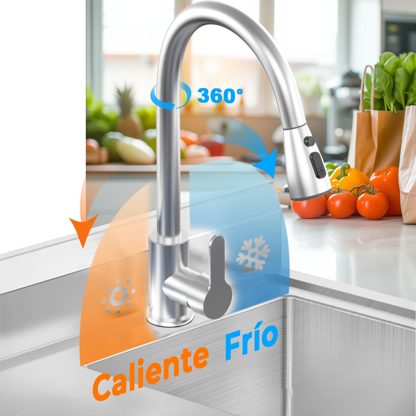 Lavello da cucina industriale con banco da lavoro e Der 100x55x80cm tavolo in acciaio inless con rubinetto a 360 ° lavaggio esterno t per giardino Hospitali Ga