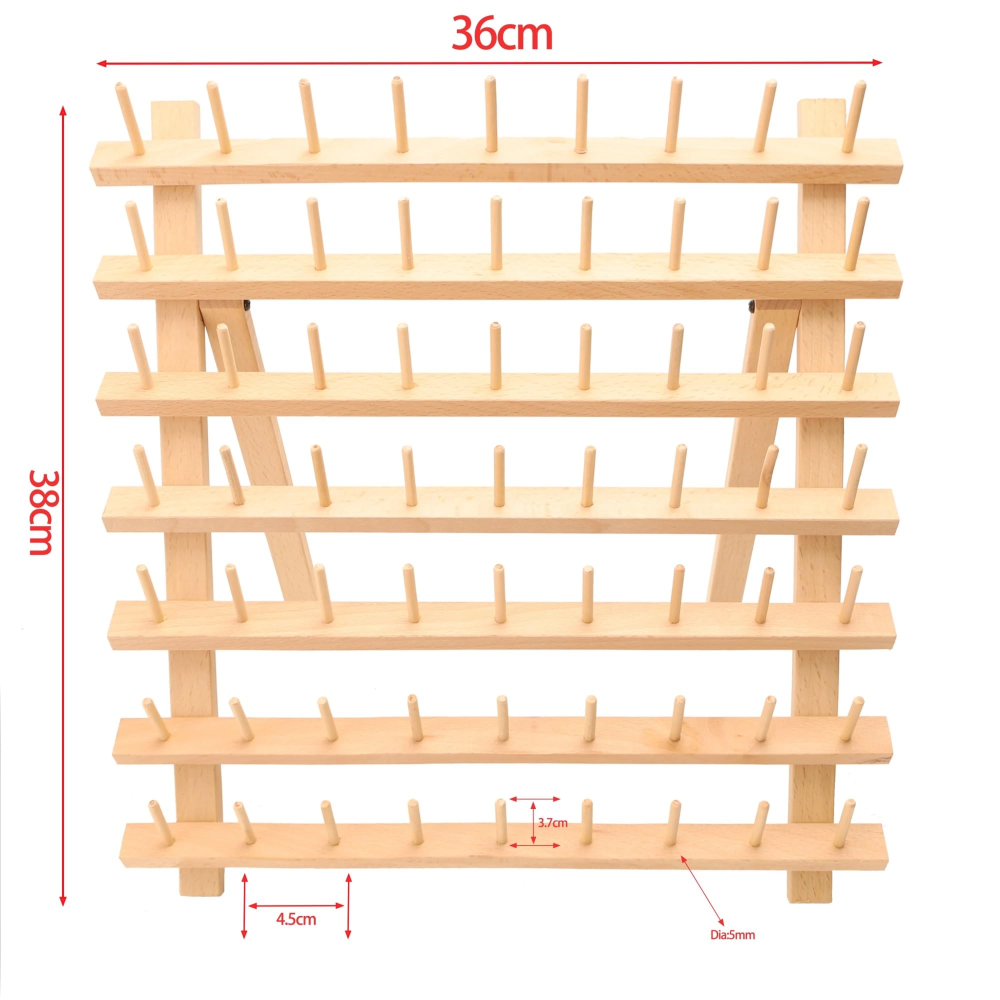 Porte-bobines en bois pour 63 petites bobines pour couture, broderie et tressage, solution de rangement peu encombrante