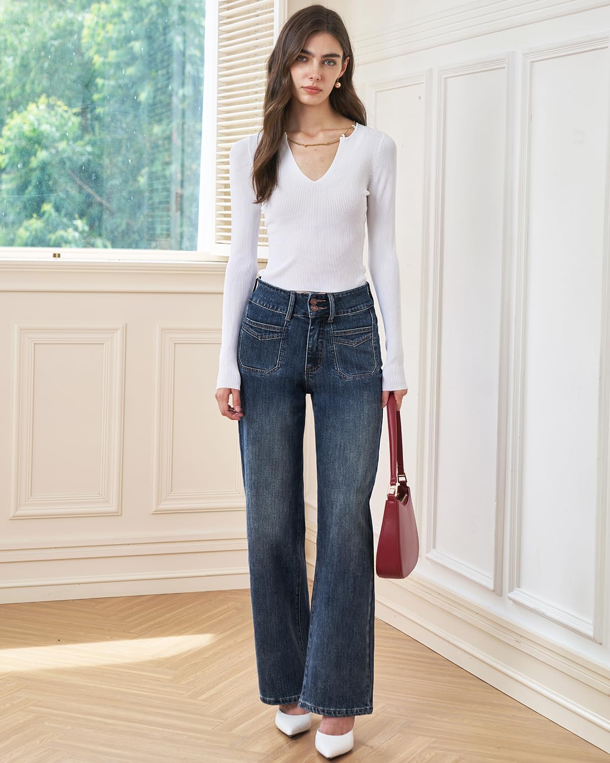 Women’s High Waisted Baggy Jeans – Stretchy Wide Leg Tummy Control Straight Leg Denim Pants Trendy Jeans for Women 2025 - Image 2