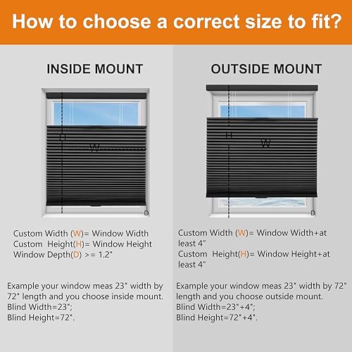Miniatura 6 de Persilux Persianas de panal 100 % opacas, sin cordones, con aislamiento superior hacia abajo, impermeables, ahorro de energía, protección de
