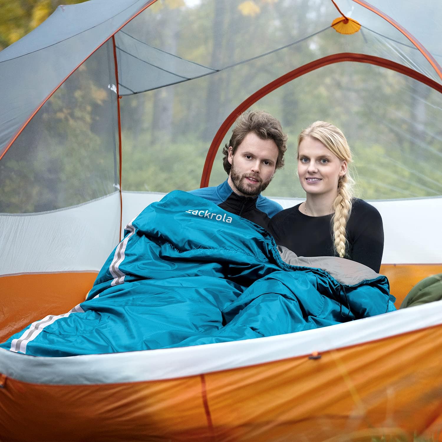 Eackrola Sleeping Bag, Lightweight Waterproof Warm & Cool Weather for 3-4 Season Camping Sleeping Bag with Reflective Strip, Portable Compression Sack for Hiking, Backpacking, Traveling, Camping