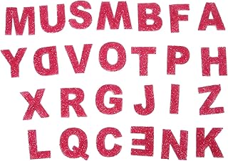 26PCS Letter Patches Self Adhesive Letters Patches DIY Decorative A to Z Patches Letter Patches Rhinestone English Letter A to Z Iron on Letters for Clothing Hat Shirt Bag Pink