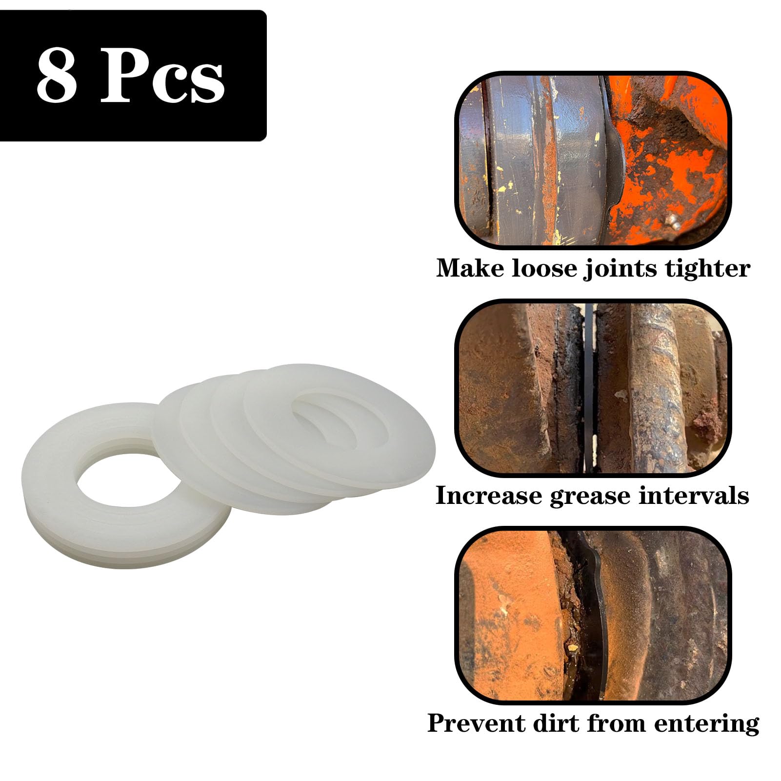 Amazon.com: GYUPTRK 8 x 30mm Bucket Pin Shim Kit for Excavator and