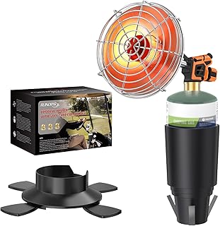 Golf Cart Heater,9200BTU Outdoor Portable Propane Camping Heater,2-in-1 with Golf Cart Cup Holder & Foldable Propane Cylinder Holder for EZGO Yamaha Club Car,Most Golf Cart,Tent-Cylinder not included