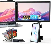 Extensor de Tela para Notebook, Monitor Portátil Externo de 14" para Notebook, IPS FHD 1080P com Conexão Plug & Play, Tela Dupla com Portas USB-C/HDMI para Notebooks de 14"-16"
