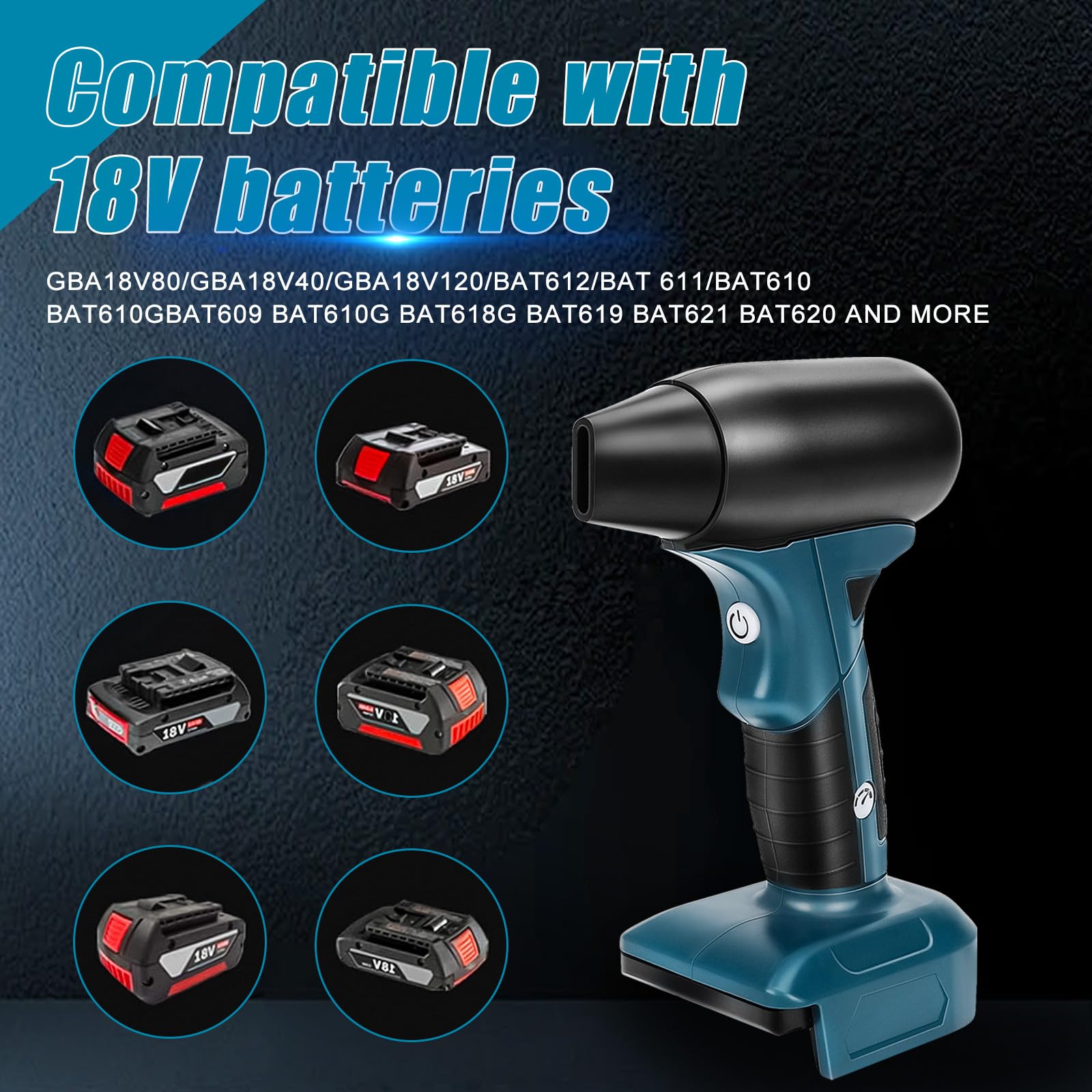 Jet Blower Séchoir Portable 400G 500W Compatible Batterie Bosch 18V - Nettoyage Voiture Et Clavier