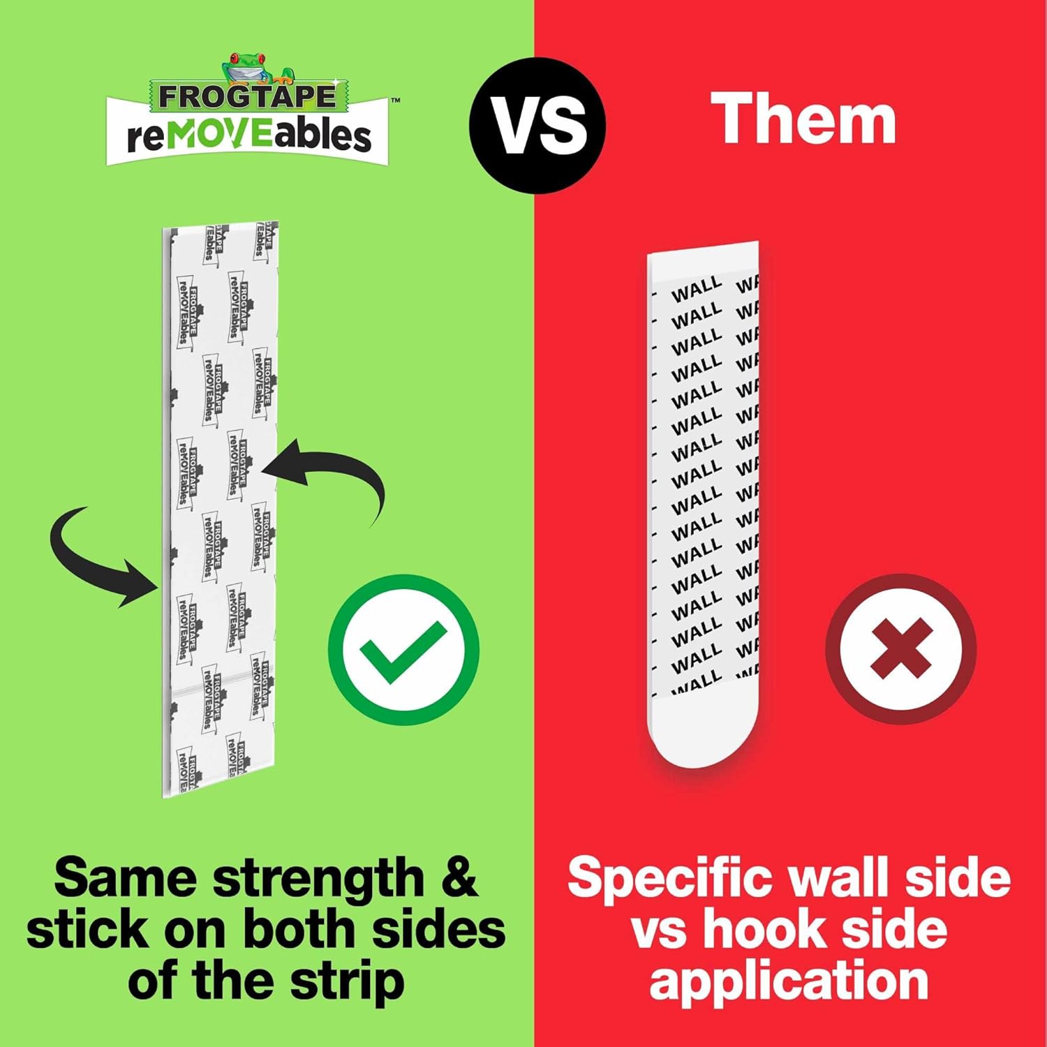 FrogTape reMOVEables Medium Wire Hooks Damage Free Adhesive Hook - 36 Clear Hooks & 48 Adhesive Strips - Holds up to 2 lbs - Removable & Reusable Wall Hooks for Hanging - No Nails (Pack of 36)