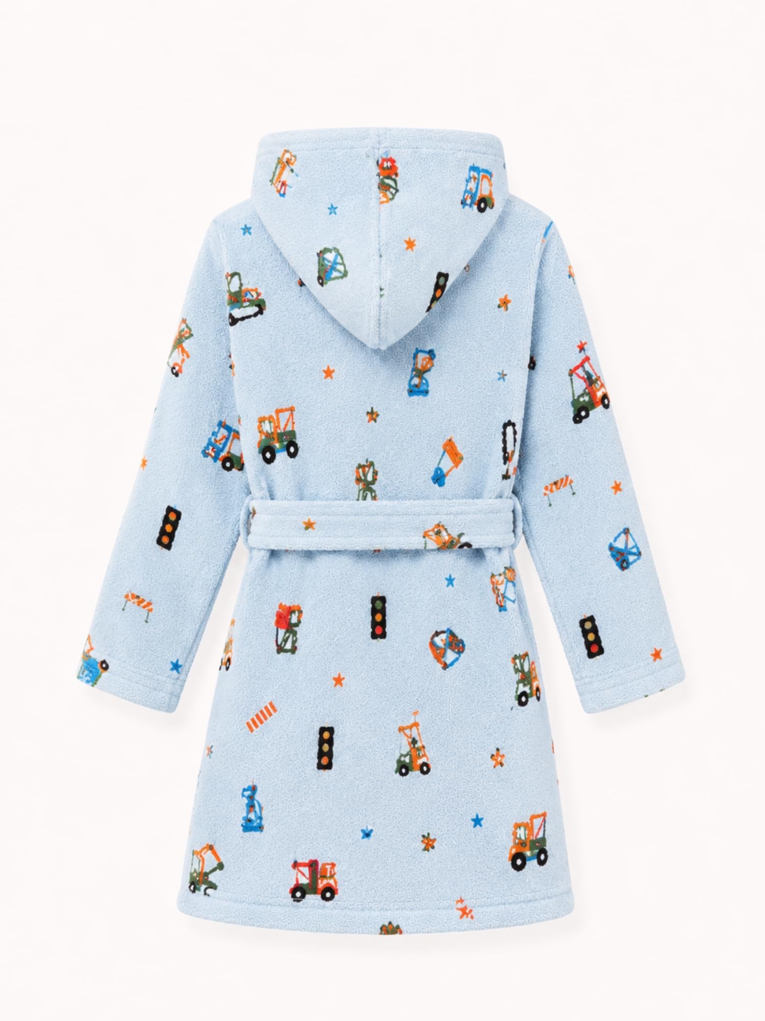 RANGOLI Premium Kids Unisex 100% Cotton Terry Hooded Bathrobe for Boys & Girls in 400 GSM with Full Sleeves, Knee Length & Elegant Printed Design (Blue-13 to 14 Years) 3