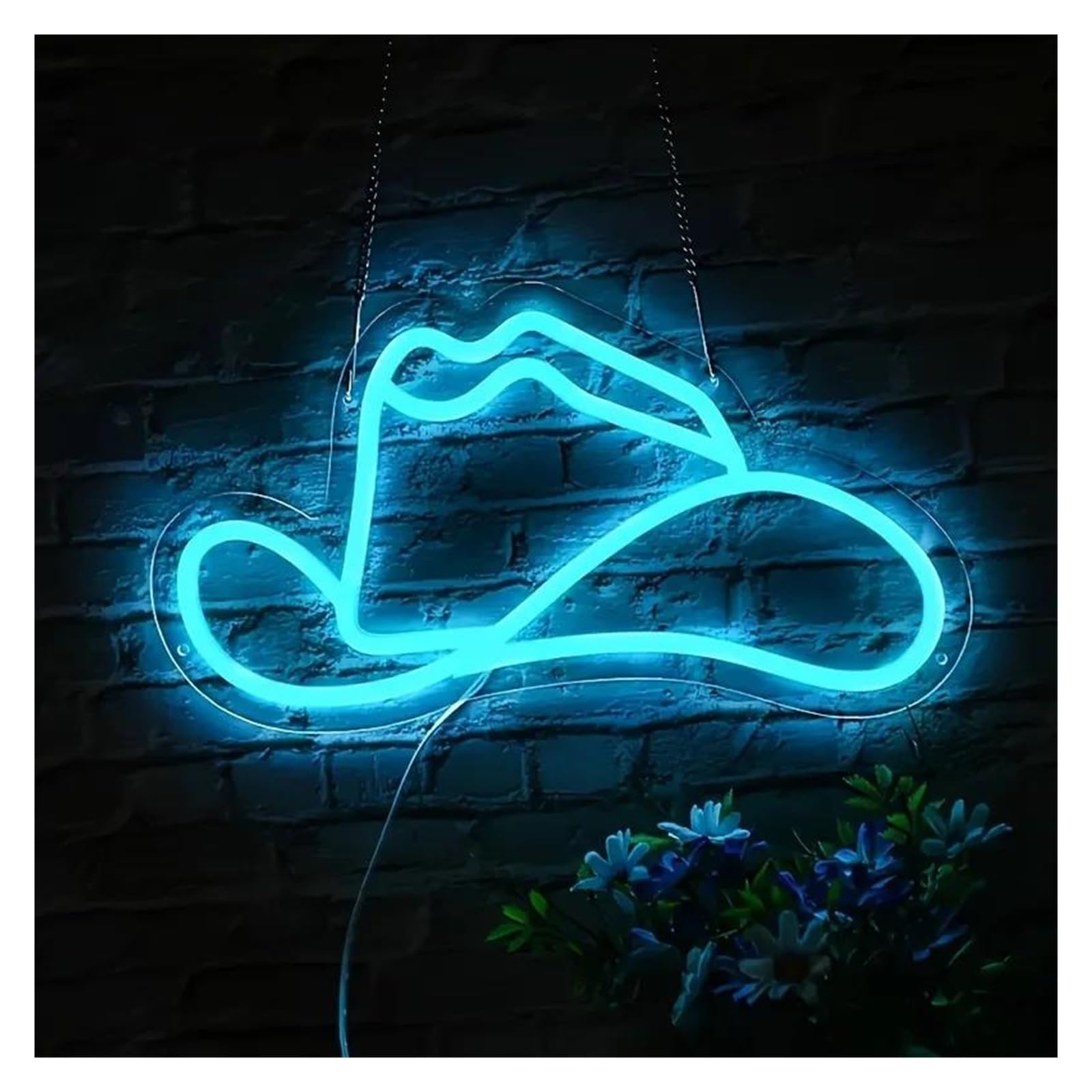 LEMST Sign Lamp Cowboy Hat Neon Sign USB Powered Creative Neon Light for Concert Music Tavern Decor 17.94cmx32.5cm(B)
