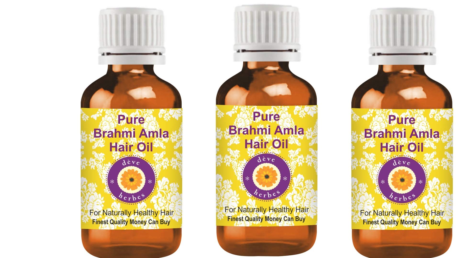 Deve HerbesPure Brahmi Amla Hair Oil (Pack of Three)100ml X 3 (10 oz)