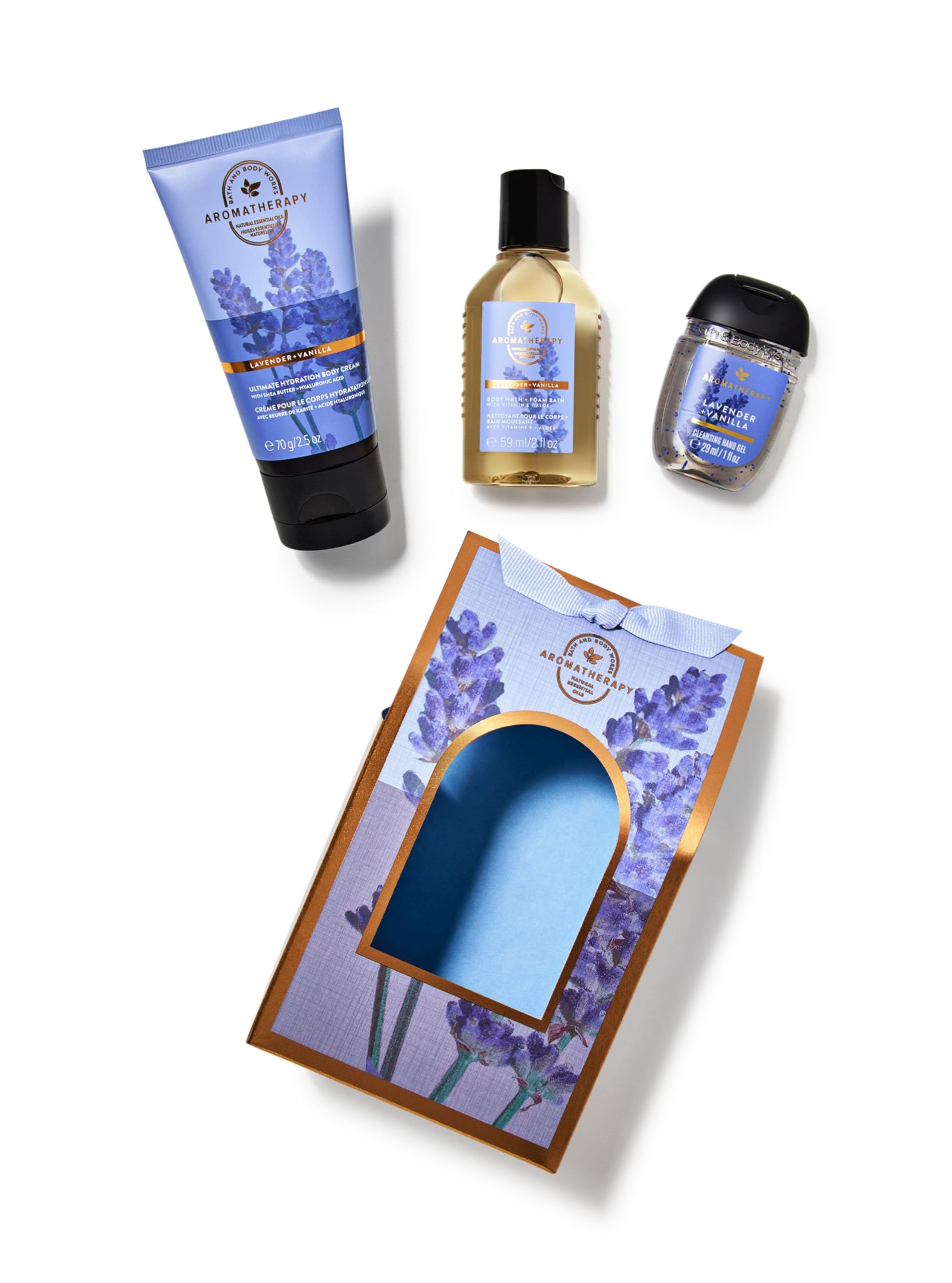 Bath and Body Works Aromatherapy Lavender Vanilla Gift Set, 3-Piece Bath Collection, Floral Fragrance-picture-33