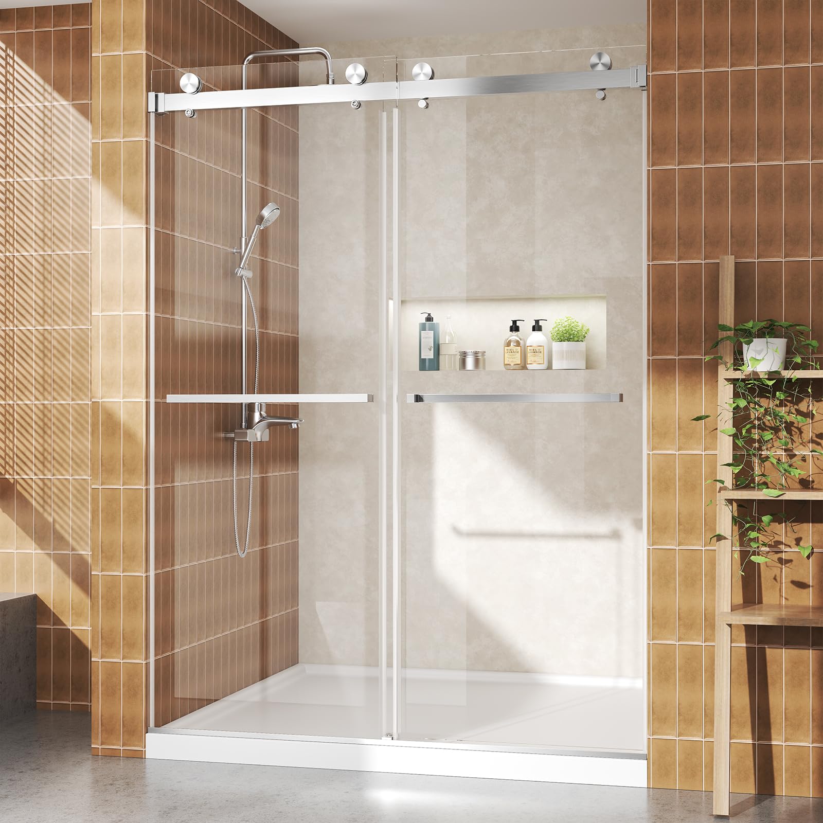 BATHWILLER Frameless Sliding Shower Door