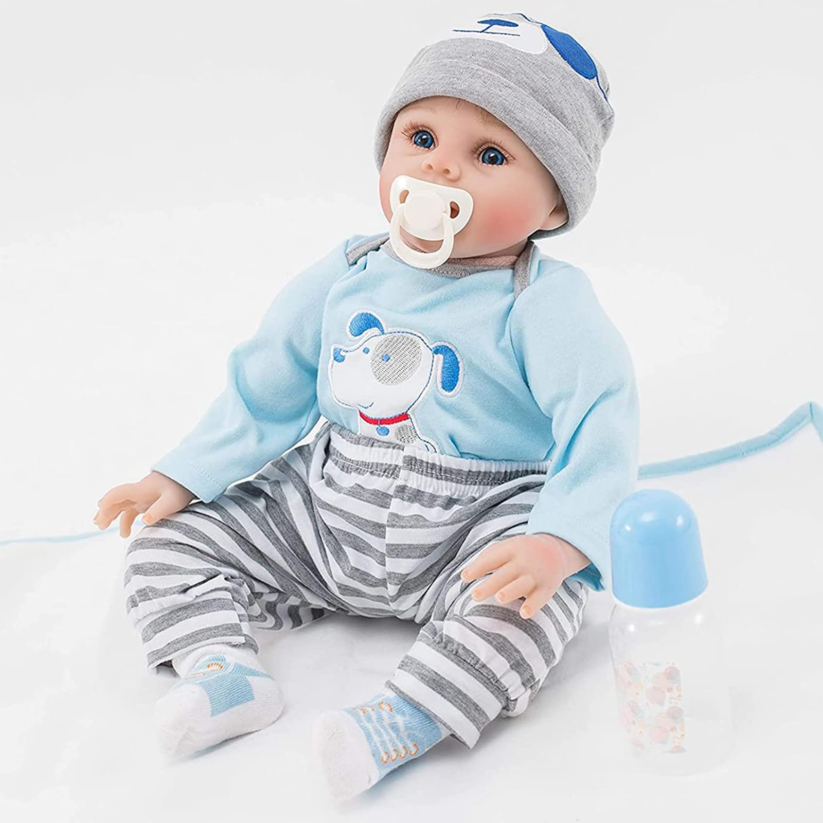 ZIYIUI Bambola Reborn 22 Pollici 55 Centimetri Simulazione Bambole Bambino Realistico Morbido Vinile Silicone Fatto a Mano Bambole Reborn Maschio Giocattolo Neonato Regalo