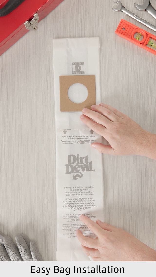 Image of Dirt Devil Vacuum Cleaner Bags for Upright Vacs, Pack of 3, White, Type D