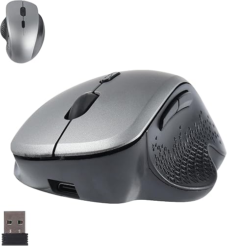 Miniatura 6 de Ratón inalámbrico vertical ergonómico Bluetooth recargable óptico de modo dual inalámbrico con 3 DPI (800-1200-1600), cómodo y silencioso portátil