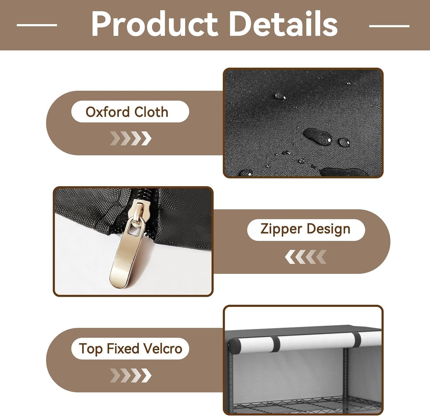 HERCHR Waterproof Shelf Cover, 36 x 18 x 72in Heavy Duty Dustproof Shelf Cover for Metal Wire Shelving with Zippers & Storage Pouch Bag