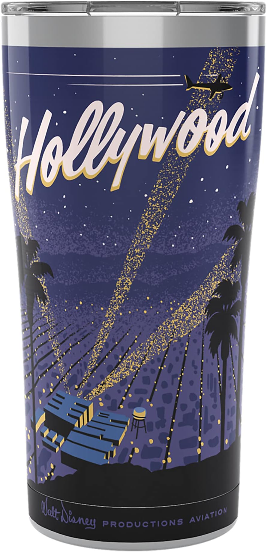 Tervis Disney Mickey Mouse One : Walt’s Plane - Travel Poster Hollywood Triple Walled Insulated Tumbler Keeps Drinks Cold & Hot, 20oz - Stainless Steel