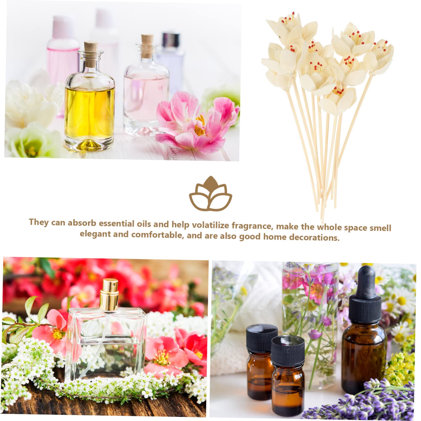 PRETYZOOM 30 STK Aromatherapie-Rattan Gefälschte Blumendekorationen Tischaufkleber Zum Jäten Ätherisches Öl Flüssig Duftstäbchen Für Ätherische Öle Künstliches Blumenarrangement Hölzern