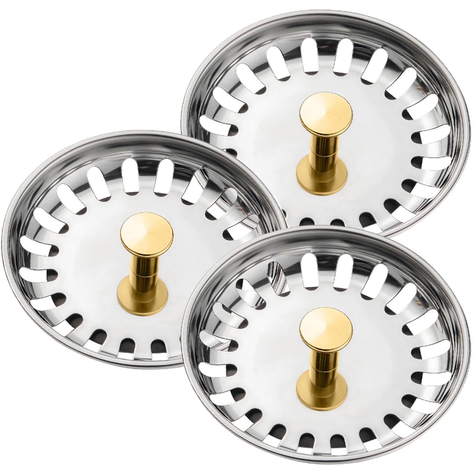 Upgrades Steel Sink Stoppers Drain Plugs Rust Proof Kitchen Sinks Plugs General Basin Drains Stoppers for 80 to 82MM Rustproof Sink Strainer