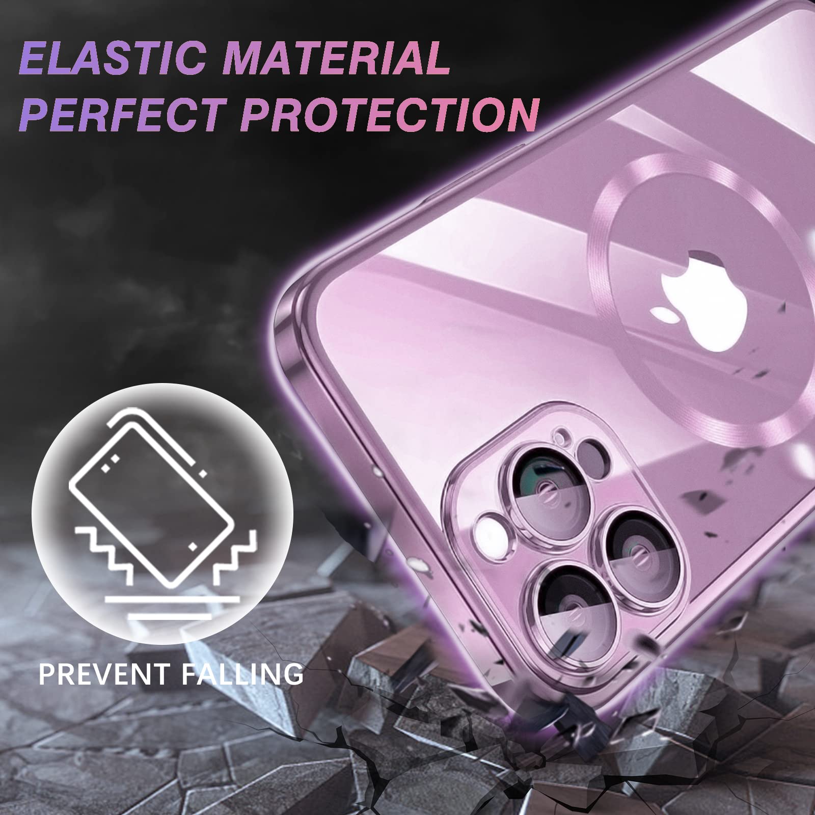 S. Dawezo Cover Magnetica per iPhone 12 Pro Max, Compatibile con MagSafe, Protezione Militare, Resistente ai Graffi e agli urti, Custodia Trasparente Sottile per iPhone 12 Pro Max, Rosa