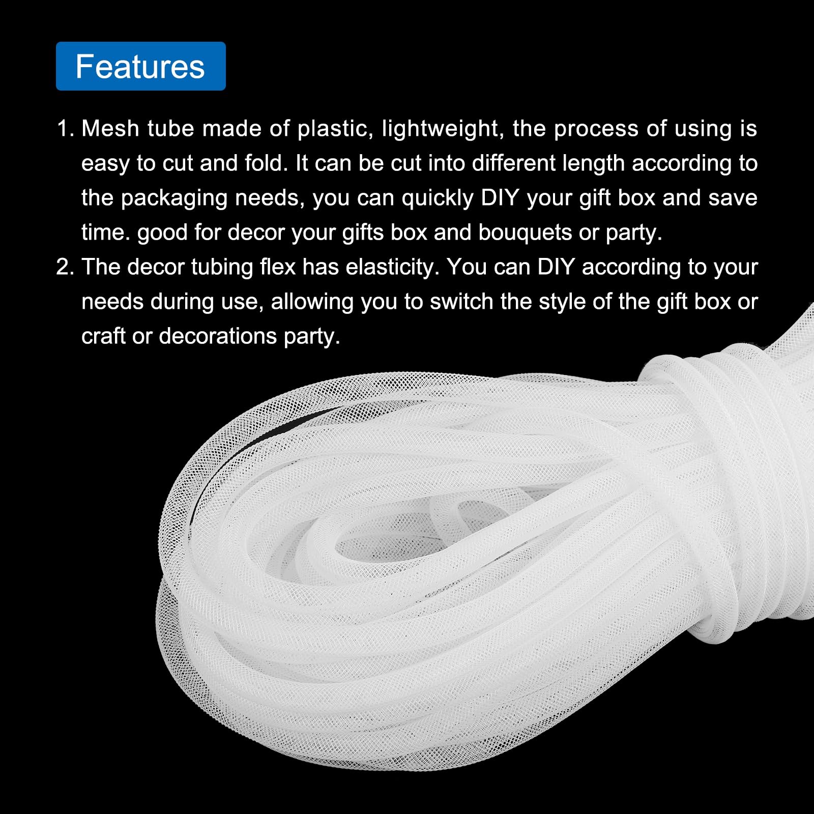 QUARKZMAN 15 Yards 1/3 Inch Net Hose for Garlands Decorations Birthday
