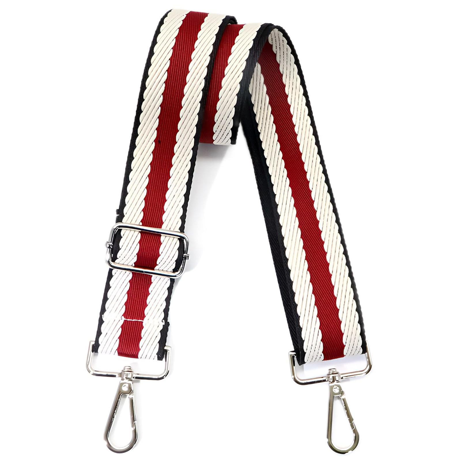 Wide Purse Strap Adjustable Replacement Crossbody Bag Strap Silver Hardware Shoulder Straps