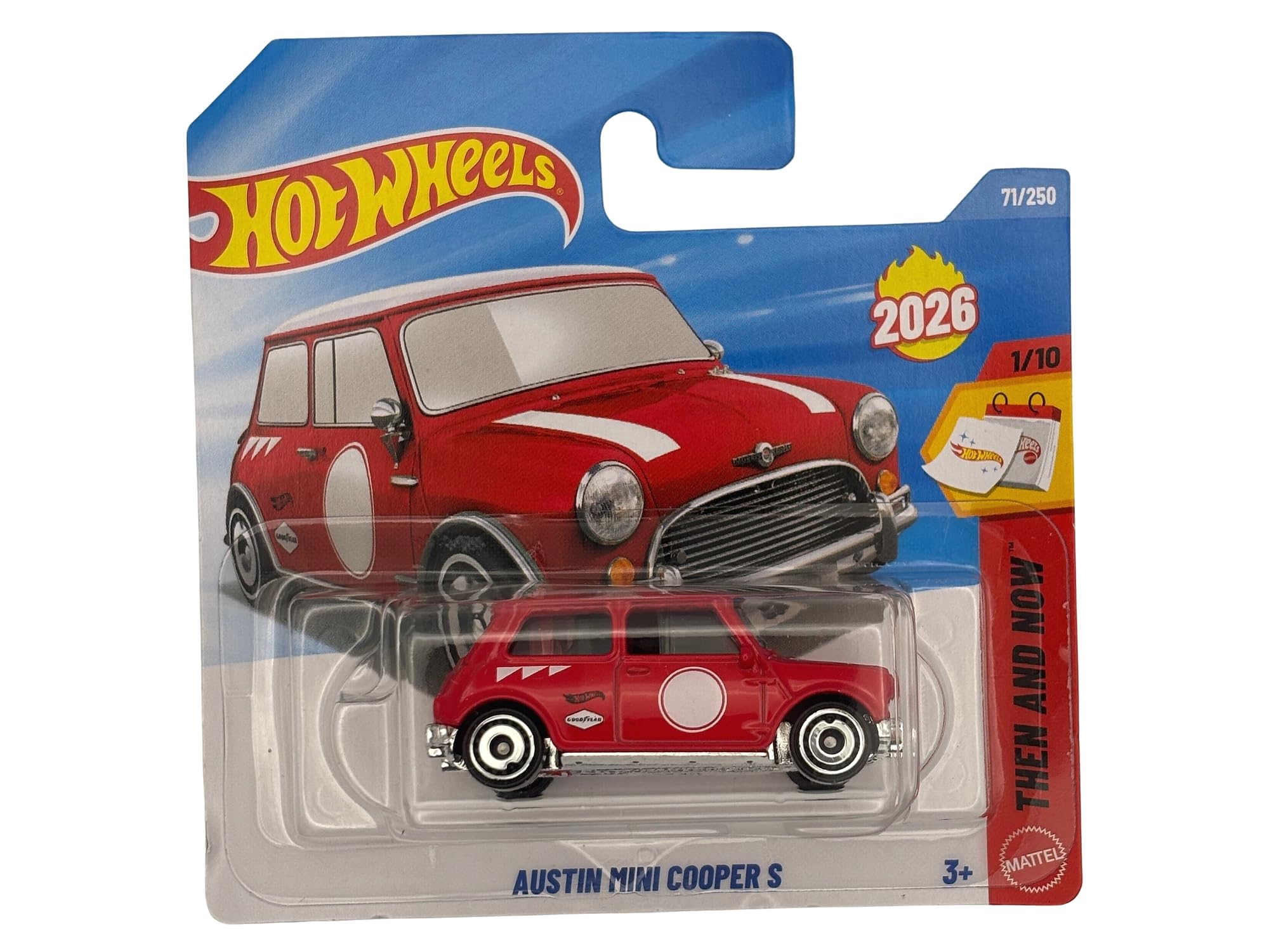 Hot Wheels - Austin Mini Cooper S - JJK94 - Then and Now 1/10 - Short Card - Red - Officially Licensed Model - Mattel 2026 (71/250) - 1:64