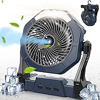 Vista 13 de Ausic Ventiladores portátiles de niebla para campamento, [máximo 35 horas de funcionamiento] Ventilador de refrigeración al aire libre para patios