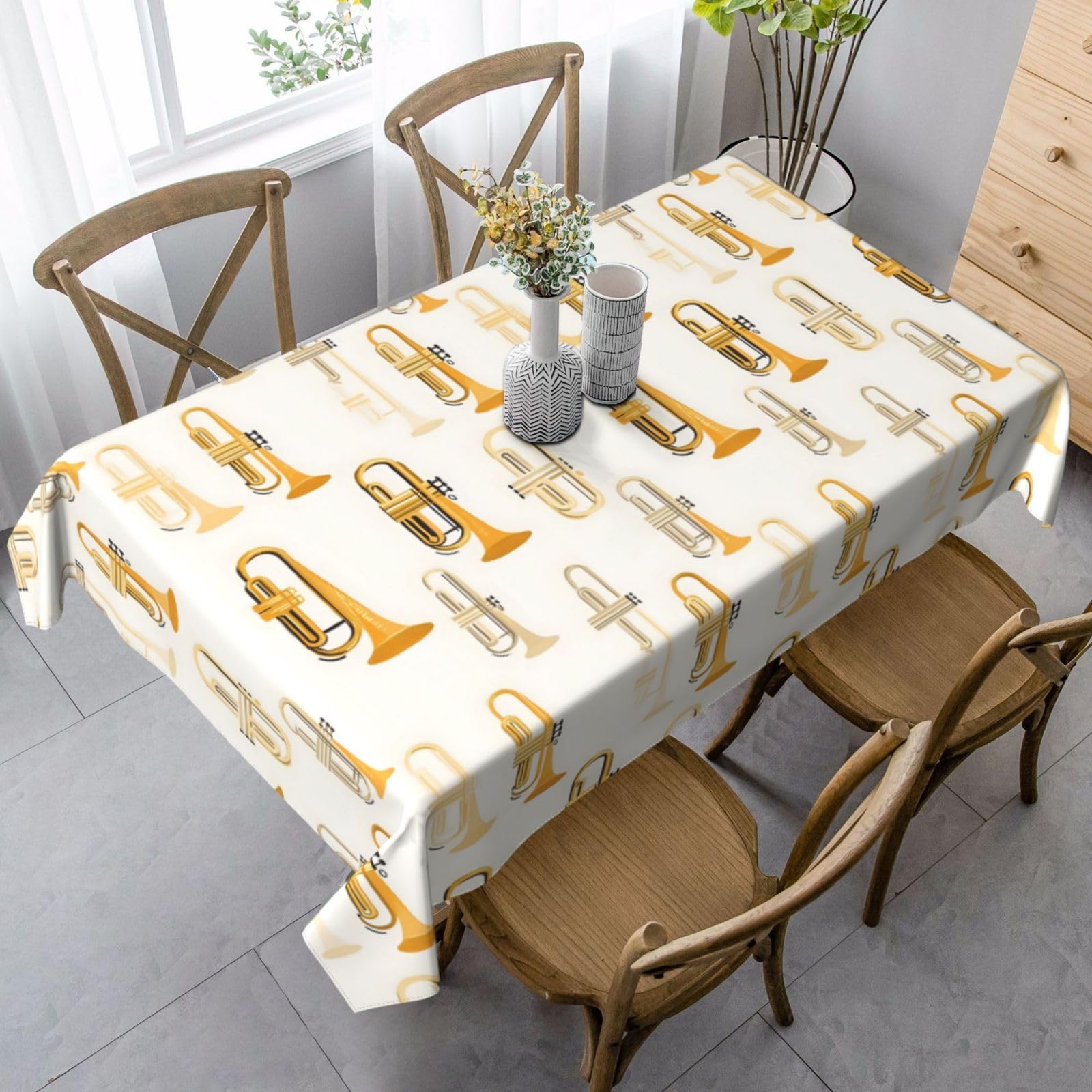 Nappe de table rectangulaire jaune housse de table jardin 137x183