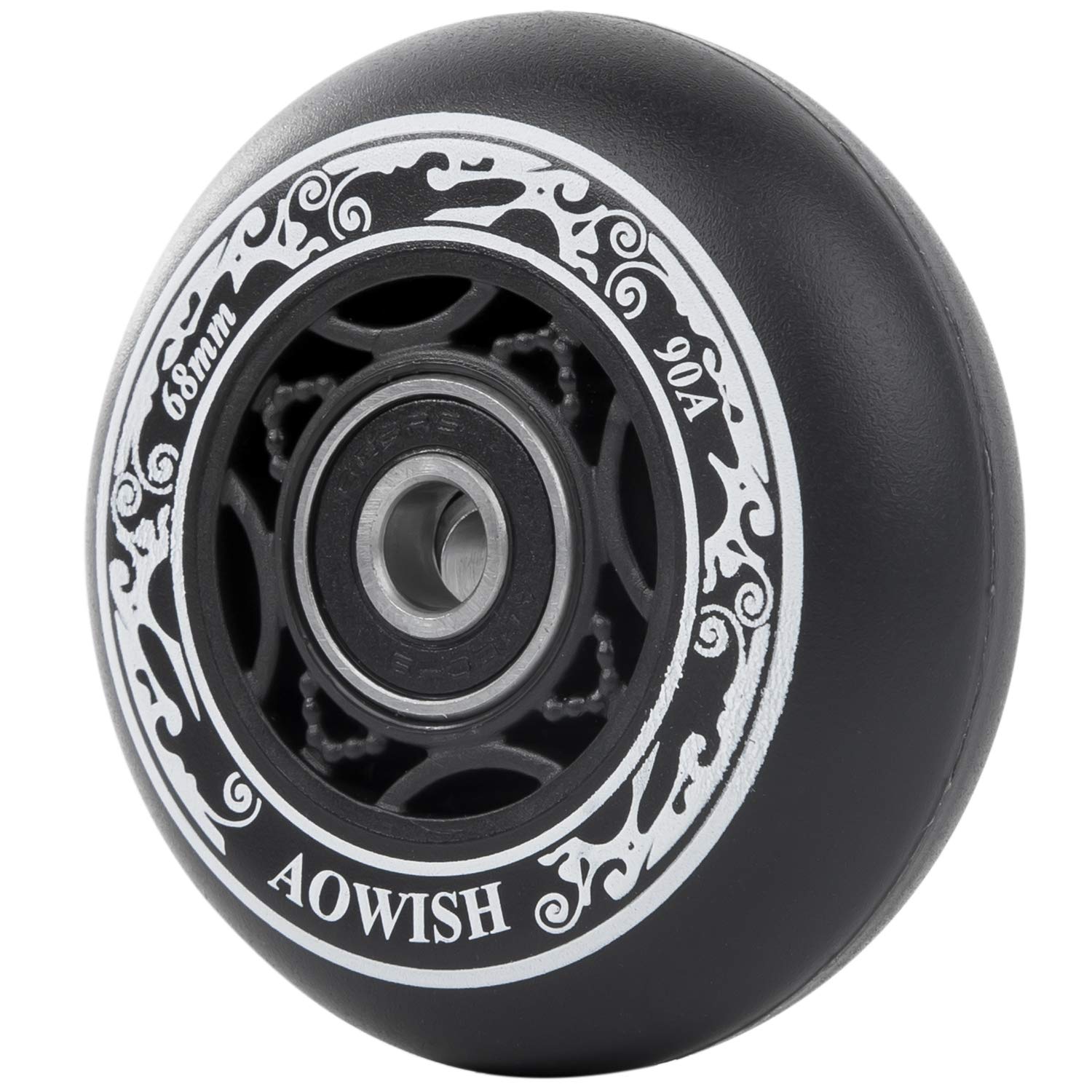 68 mm, mini kółka do deskorolki 90 A, Ripster, mini deska do kółek, wymienne koła z łożyskami ABEC-9 do mini deskorolki DLX, 2-kołowa mini deska falista itp. (zestaw 2 szt.) (czarne)