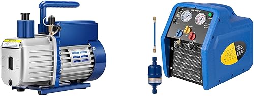 VIVOHOME Bomba de vacío HVAC de una sola etapa de 14 HP 3.5 CFM 110V con máquina portátil de recuperación de refrigerante VIVOHOME R1234yf R32 34 HP