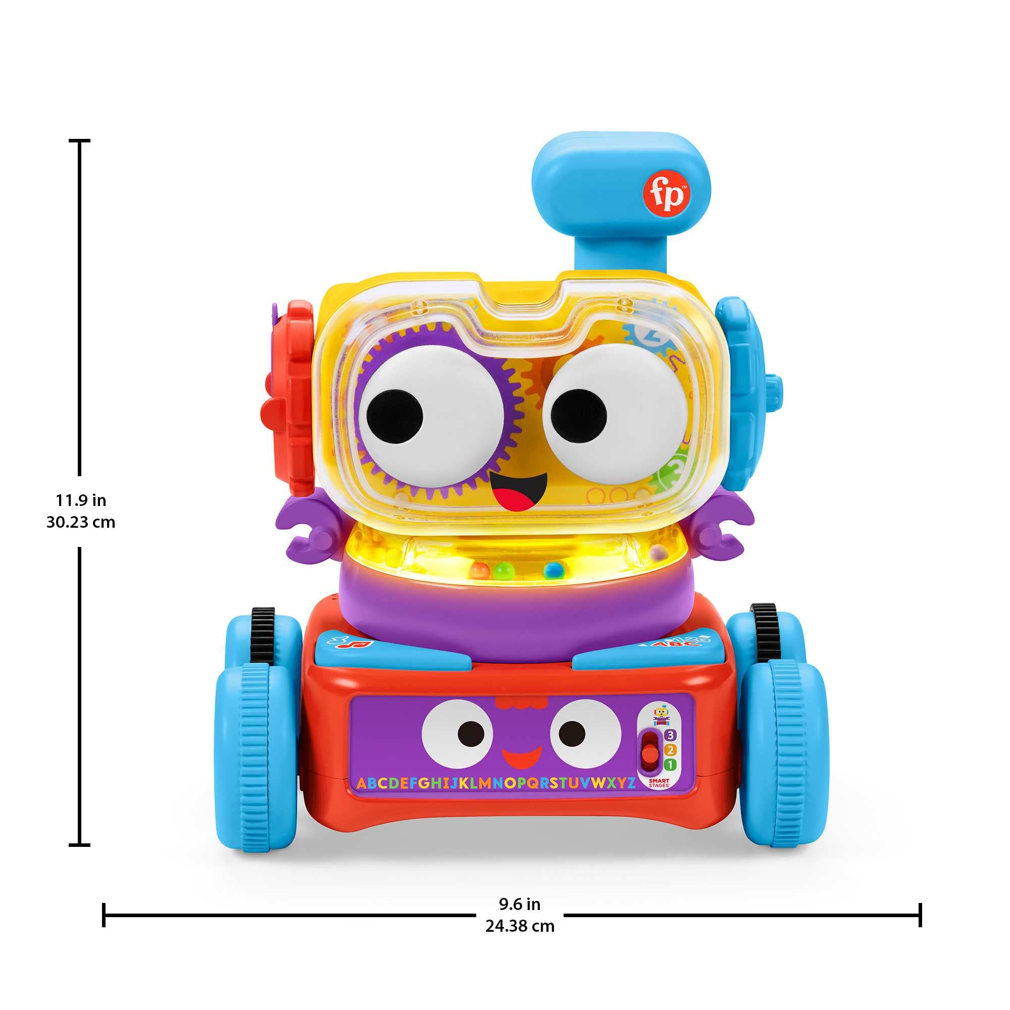 Fisher-Price - Tino Robottino 4-in-1, Bambini Giocatolo Educativo con Tecnologia Smart Stages con Oltre 120 Suoni, Edizione Italiana, Giocattolo per Bambini 6+ Mesi HDJ16