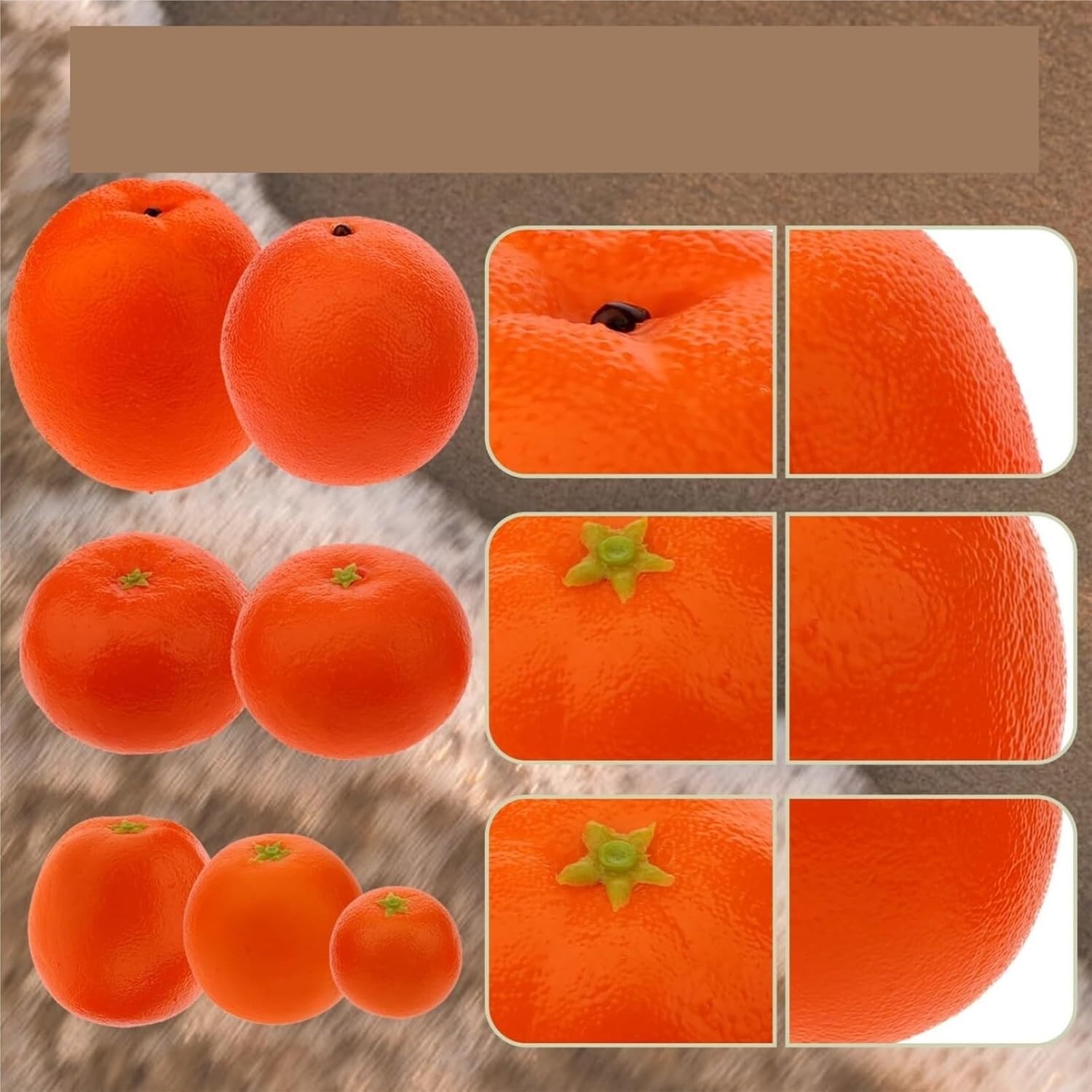 Plastic Fruits for Decoration 6 Artificial Orange Fruit Models Suitable for Photography Props Lifelike Simulation Fruits(7.5x7.5cm)