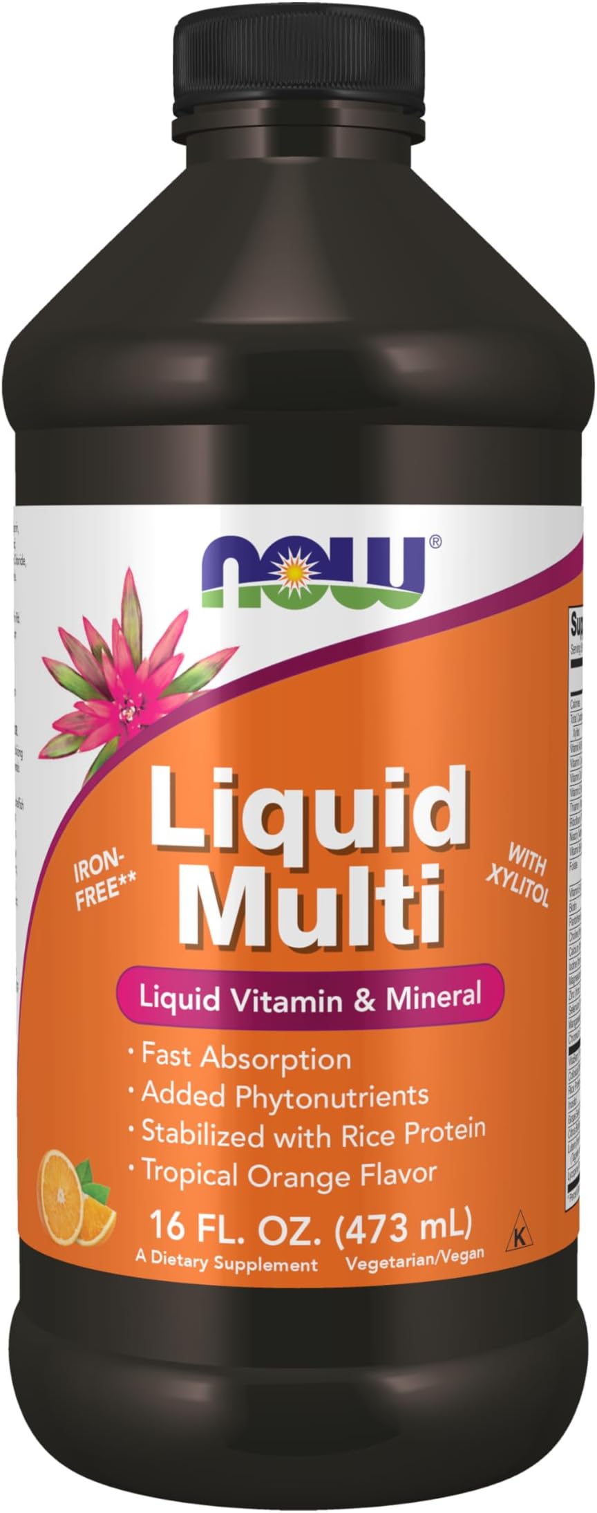 Supplements, Liquid Multi, Tropical Orange Flavor, Fast Absorption, with Added Phytonutrients, 16-Ounce