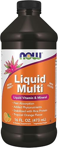 Miniatura 8 de NOW Suplementos líquidos, multi, absorción rápida, vitaminas y minerales líquidos, sabor a bayas silvestres, 16 onzas