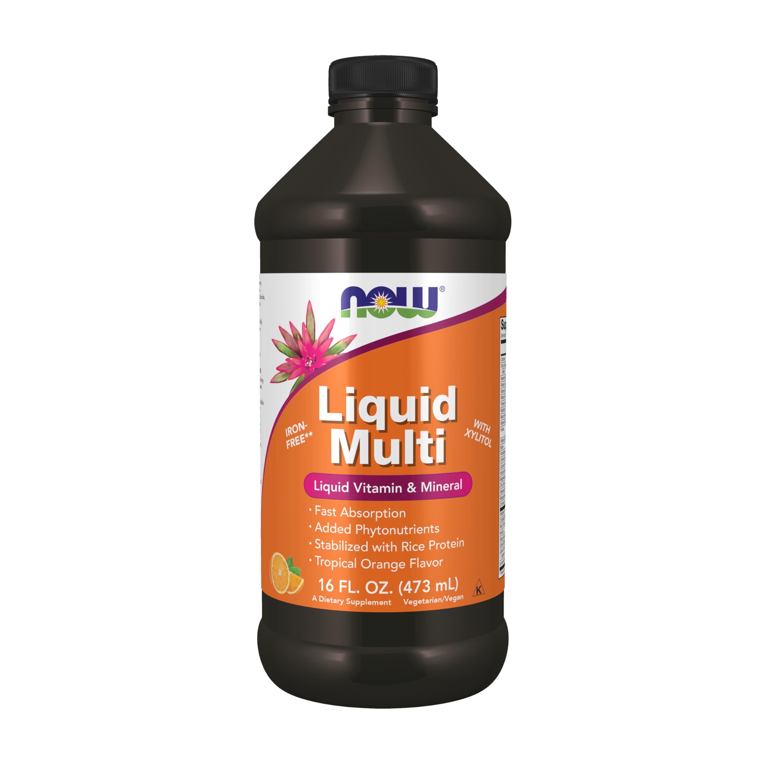 Supplements, Liquid Multi, Tropical Orange Flavor, Fast Absorption, with Added Phytonutrients, 16-Ounce