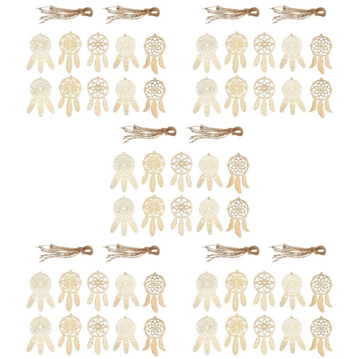 Didiseaon 250 Piezas Atrapasueños de Madera para Colgar en Pared, Beige