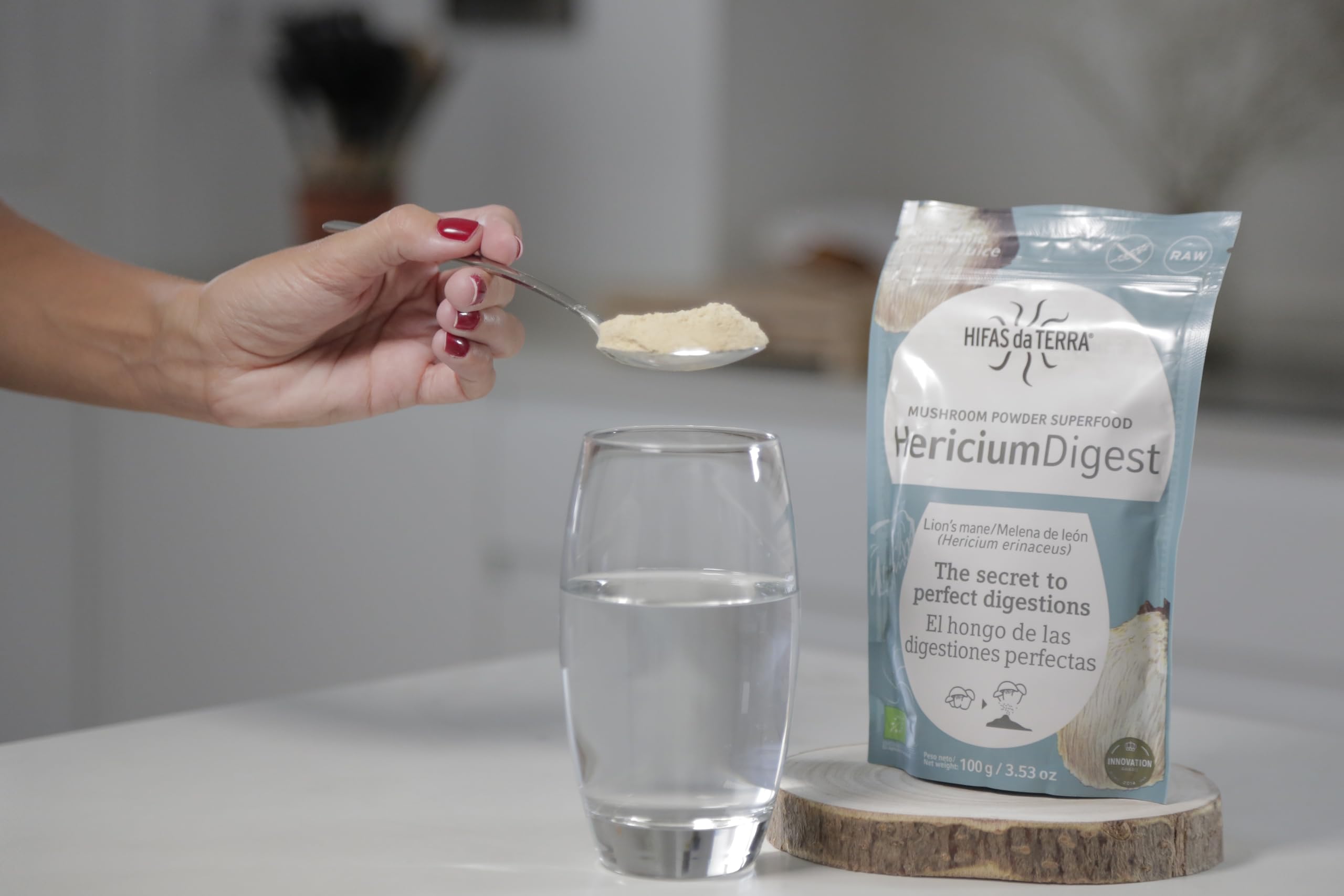 HIFAS DA TERRA - Hericium Digest 100% Polvo de Melena de León - Superfood Polvo de Hongos - 100 g