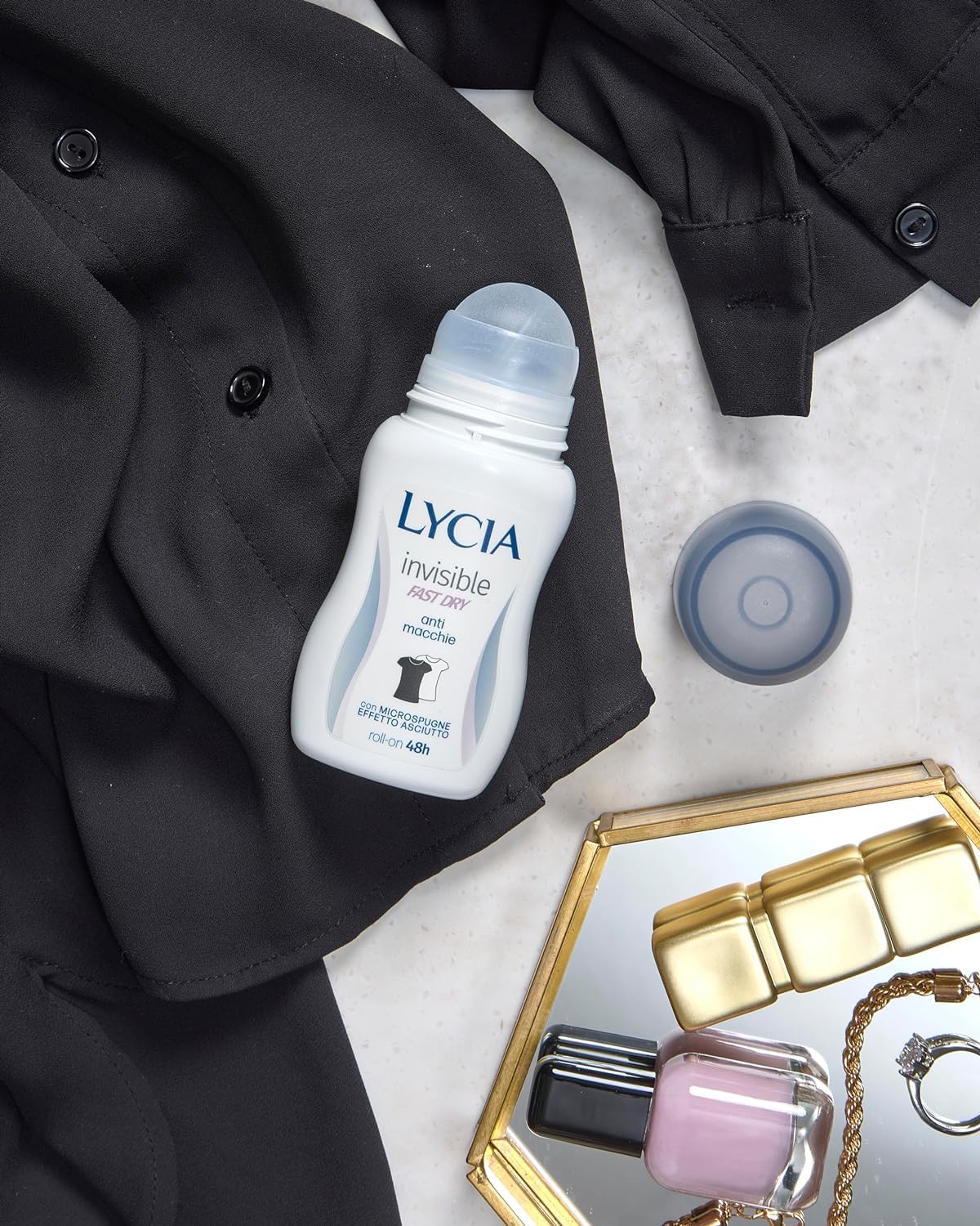 12x Lycia Deodorante Roll-On Invisible Fast Dry,Deodorant, 0% Flecken und Lichthöfe - Deo 50ml + Beni Culinari Kostenloser Schlüsselanhänger