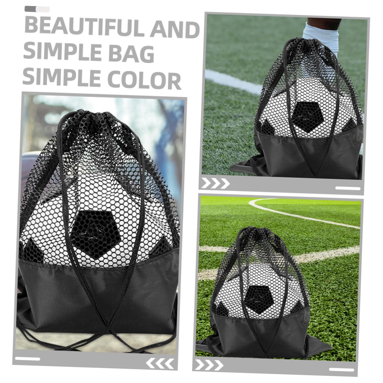 NAMOARLY Soccer Ball Carrying Bag Multi-Function Volleyball Storage Mesh Drawstring Pouch Oxford Fabric