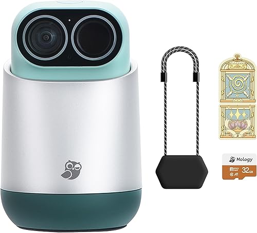 Mology VloggingCámara de seguridad para el hogar 2 en 1, interiorexterior, cámara de bebé para mascotas de 2.5K con detección de movimiento,